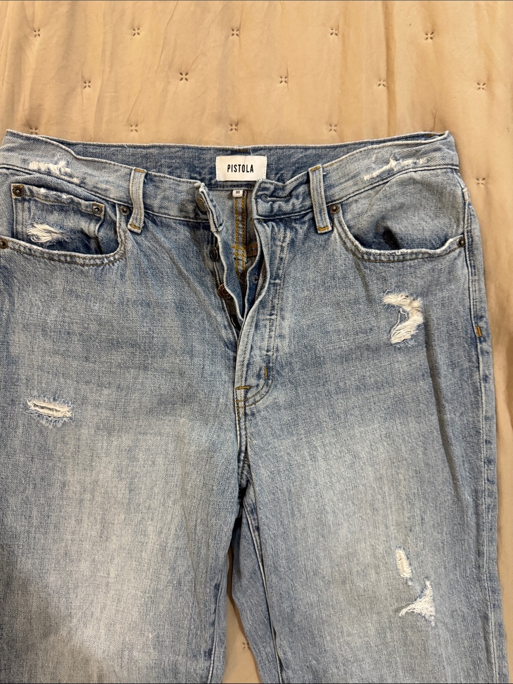 pistola Light Blue Distressed Relaxed Women’s Jeans